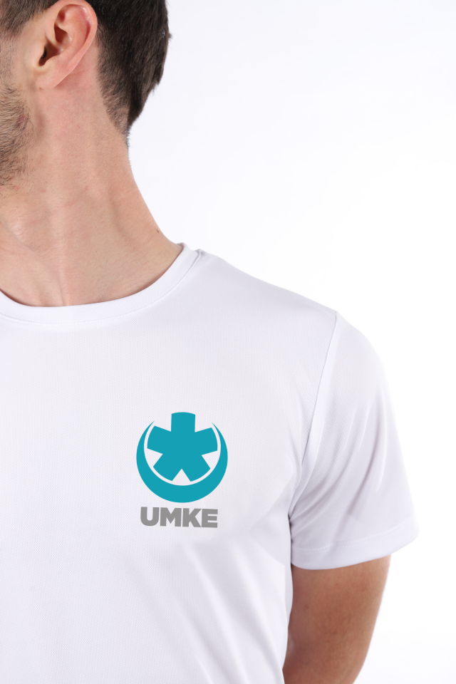 Beyaz UMKE Dry Touch Bisiklet Yaka Tişört Unisex