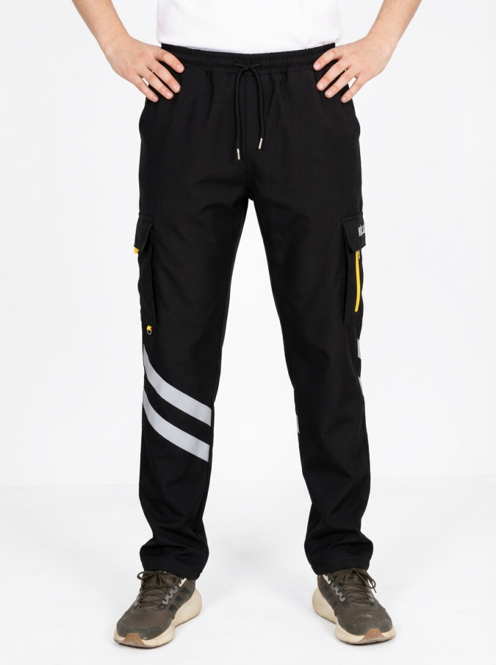 Siyah Likralı 112 Acil Sağlık Pantolonu Unisex S