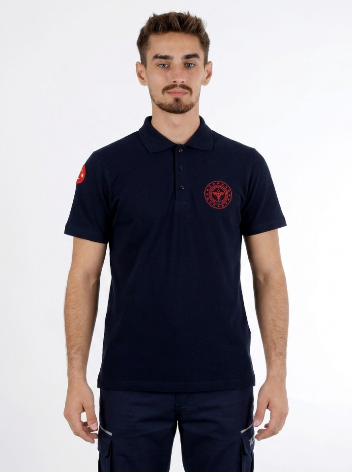 Lacivert 112 Acil Sağlık Polo Yaka Tişört Unisex