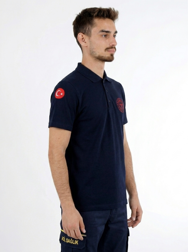 Lacivert 112 Acil Sağlık Polo Yaka Tişört Unisex