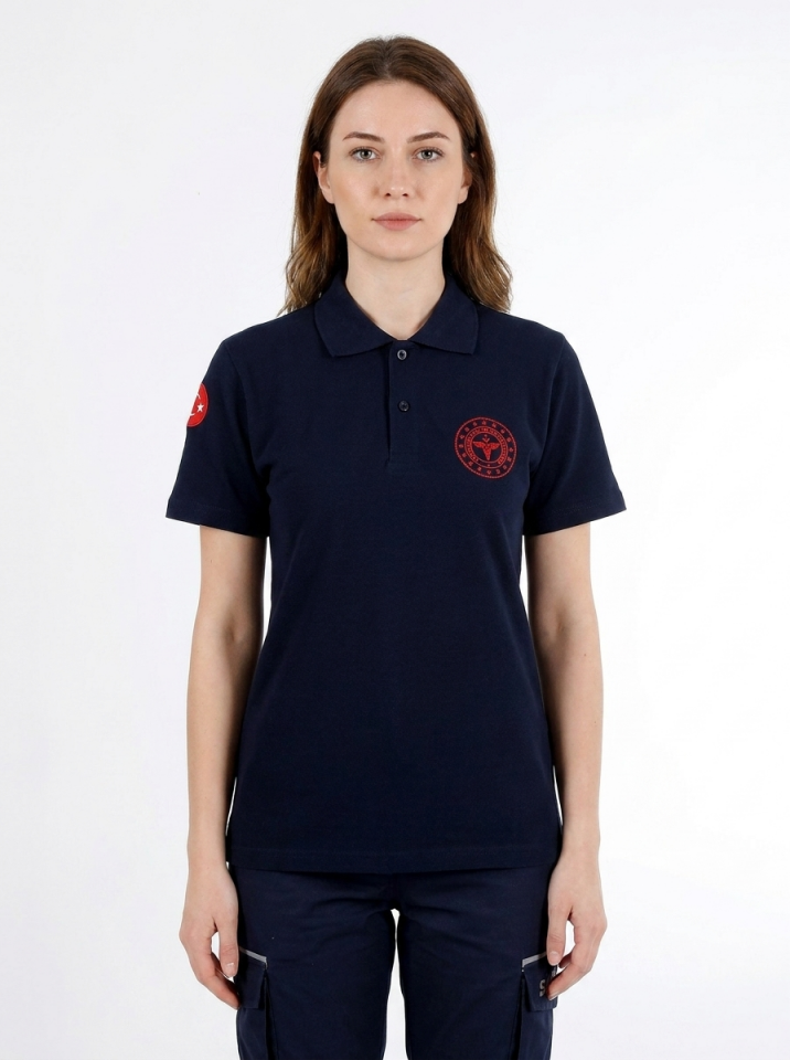 Lacivert 112 Acil Sağlık Polo Yaka Tişört Unisex