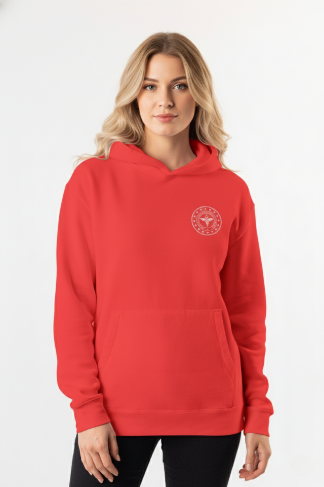 Kırmızı 112 Acil Sağlık Kapüşonlu Sweatshirt Unisex XL