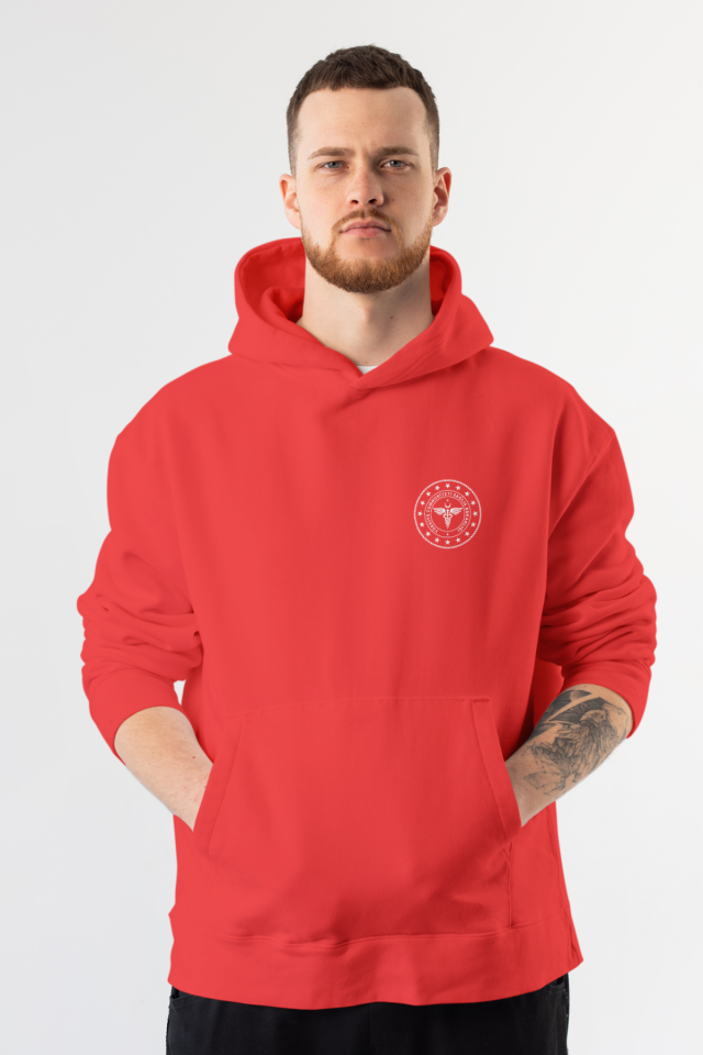 Kırmızı 112 Acil Sağlık Kapüşonlu Sweatshirt Unisex
