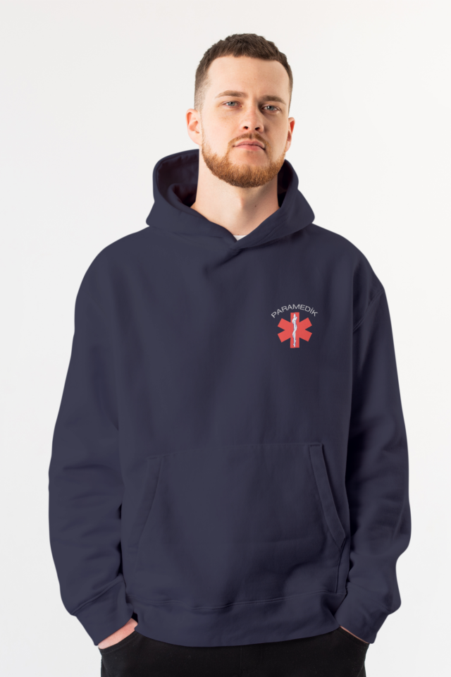 Lacivert Paramedik Kapüşonlu Sweatshirt Unisex