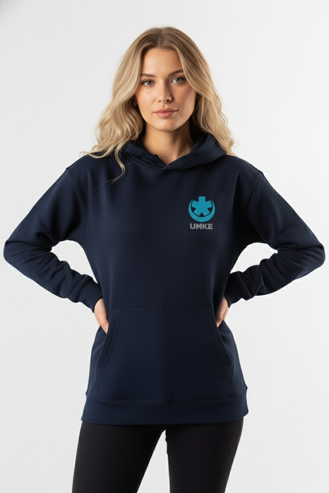 Lacivert UMKE Kapüşonlu Sweatshirt Unisex