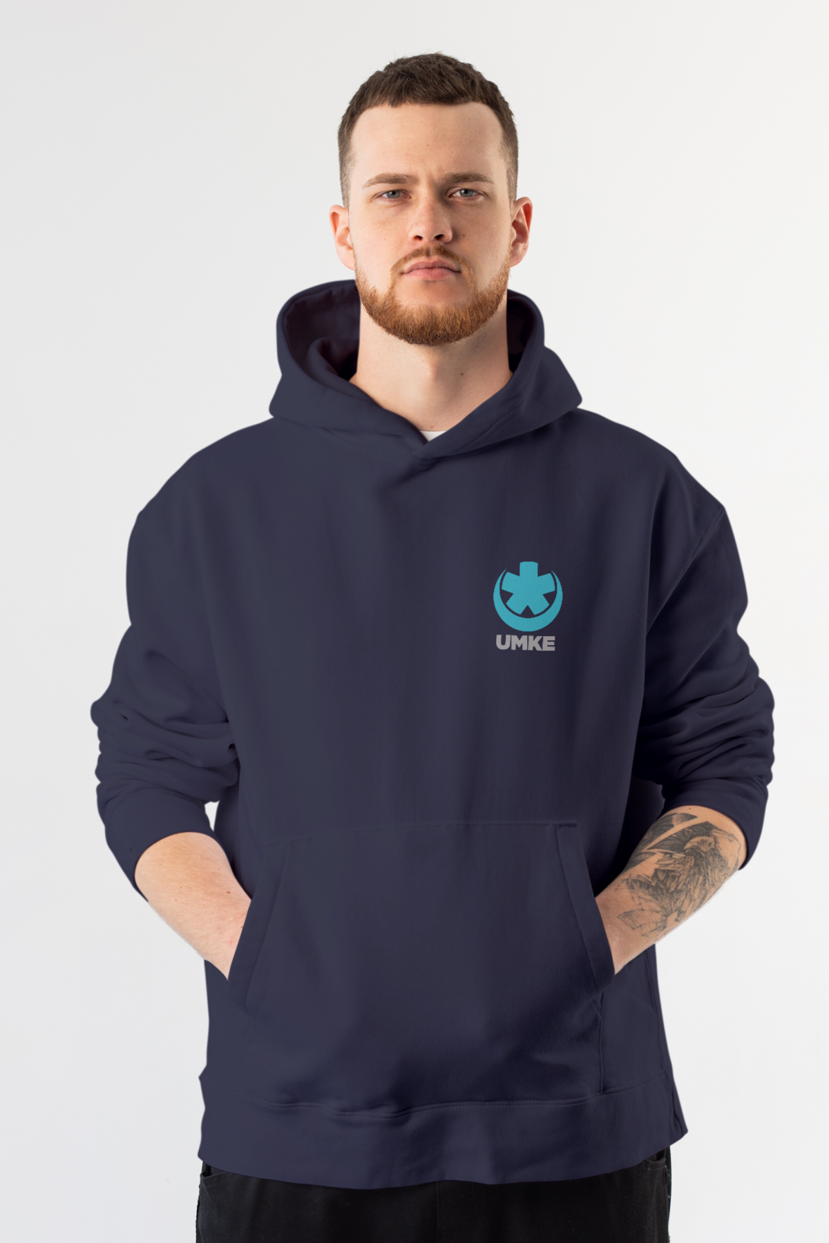 Lacivert UMKE Kapüşonlu Sweatshirt Unisex