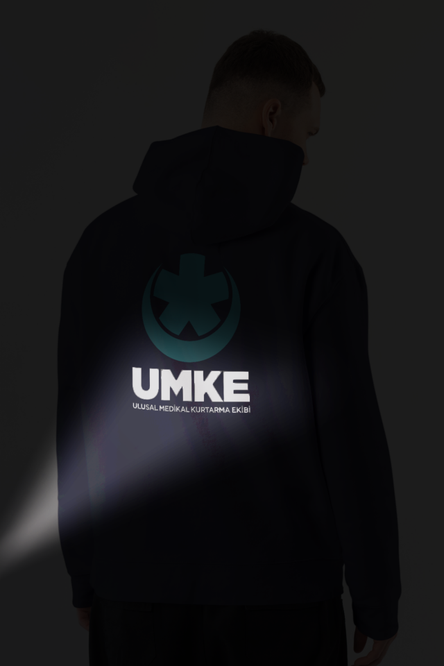 Siyah UMKE Kapüşonlu Sweatshirt Unisex