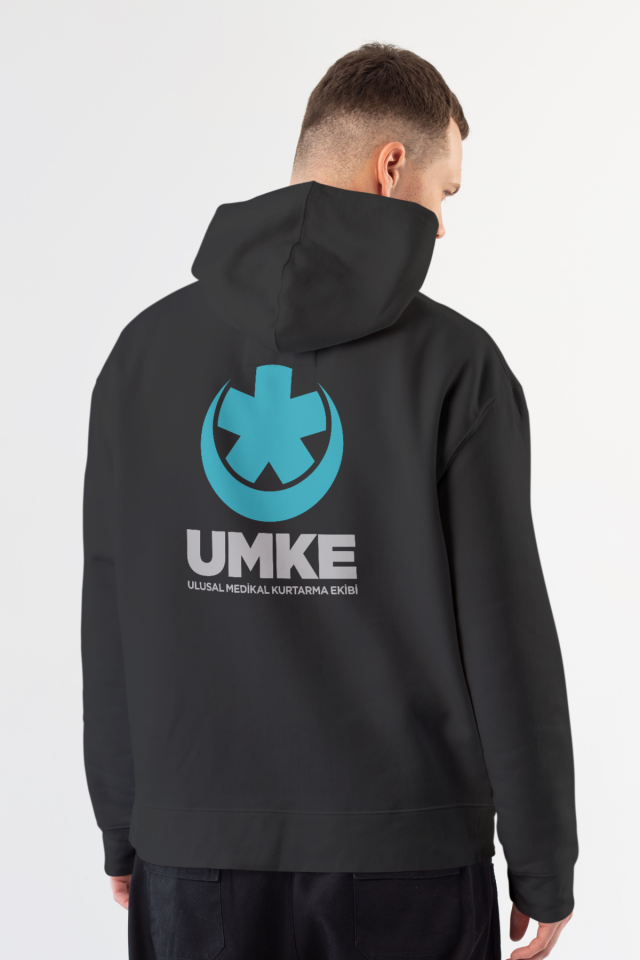 Siyah UMKE Kapüşonlu Sweatshirt Unisex
