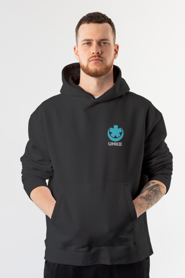 Siyah UMKE Kapüşonlu Sweatshirt Unisex