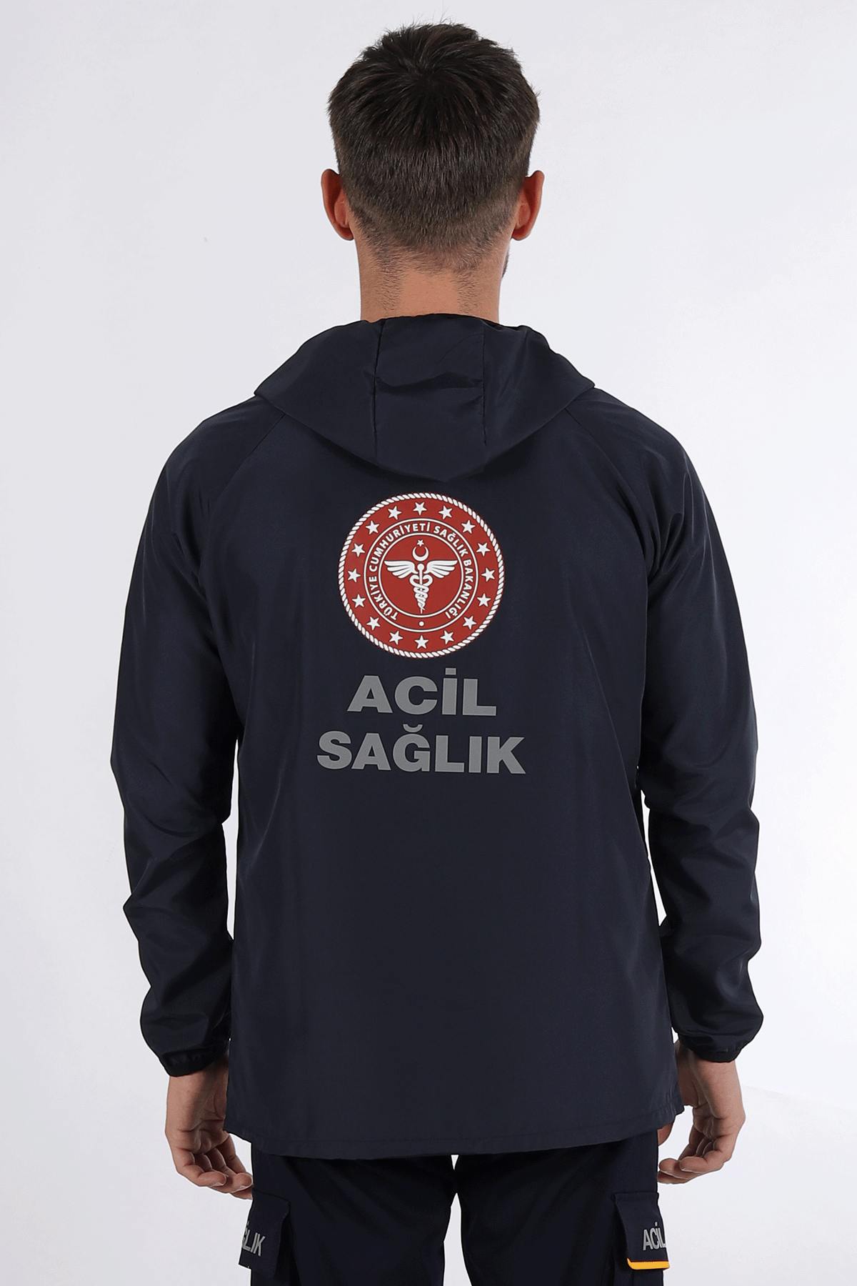 Lacivert 112 Acil Sağlık Kanguru Cep Rüzgarlık Unisex