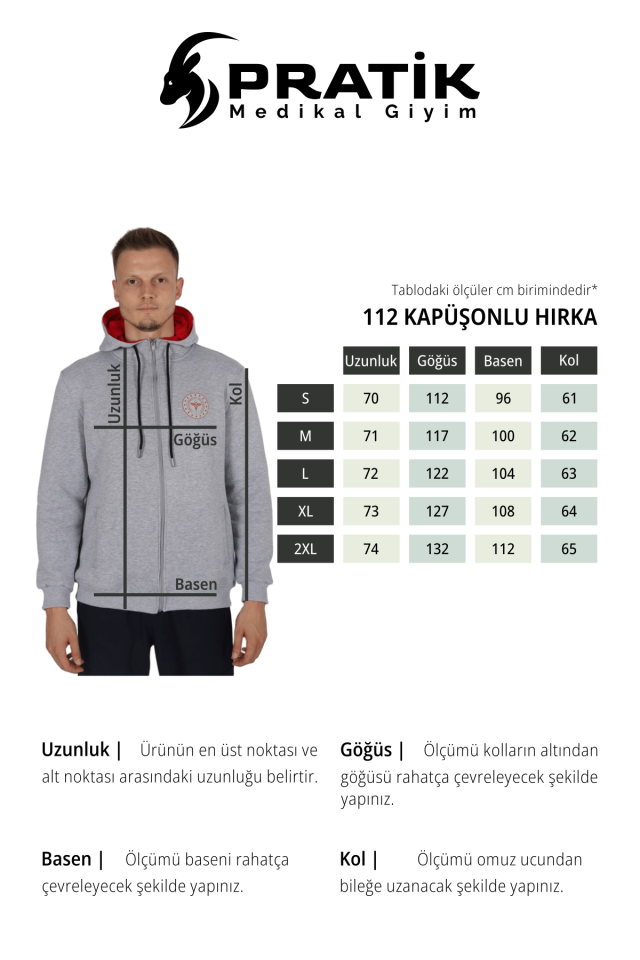 Siyah 112 Acil Sağlık Kapüşonlu Hırka Unisex
