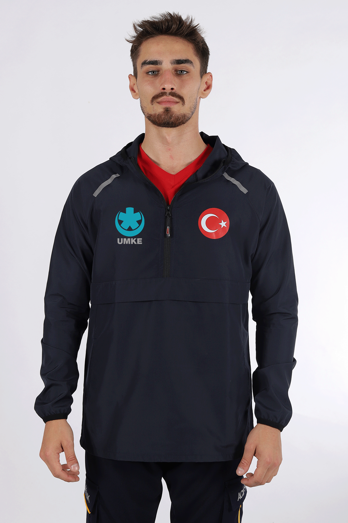 Lacivert UMKE Kanguru Cep Rüzgarlık Unisex