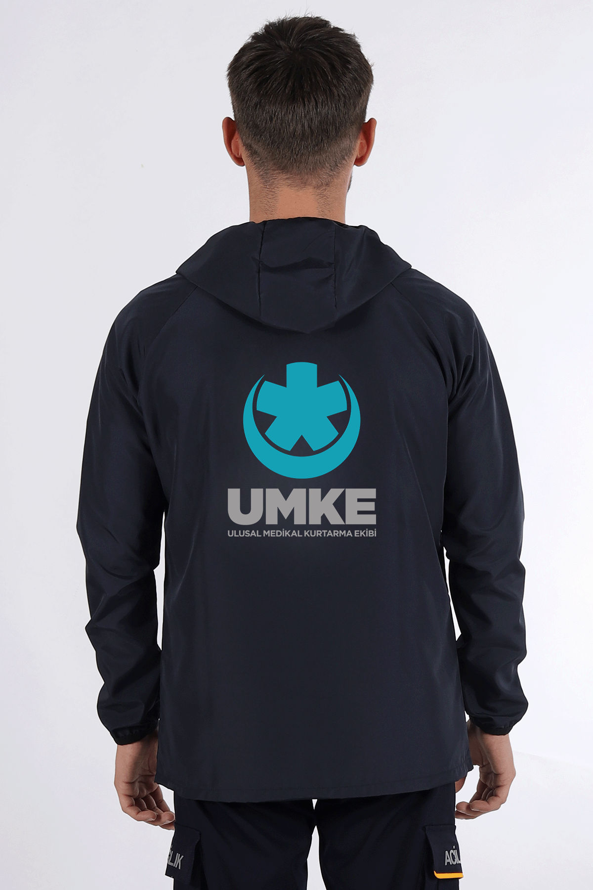 Lacivert UMKE Kanguru Cep Rüzgarlık Unisex