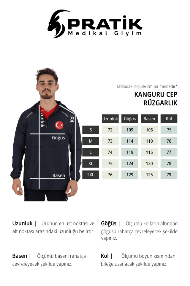 Siyah UMKE Kanguru Cep Rüzgarlık Unisex