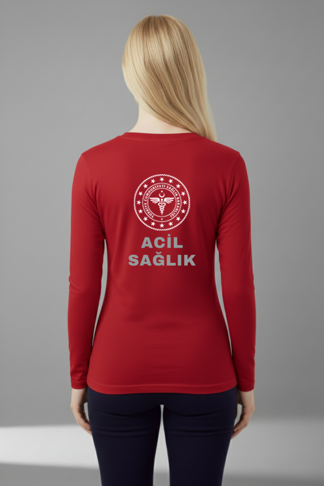 Kırmızı 112 Acil Sağlık Mevsimlik Kazak Unisex