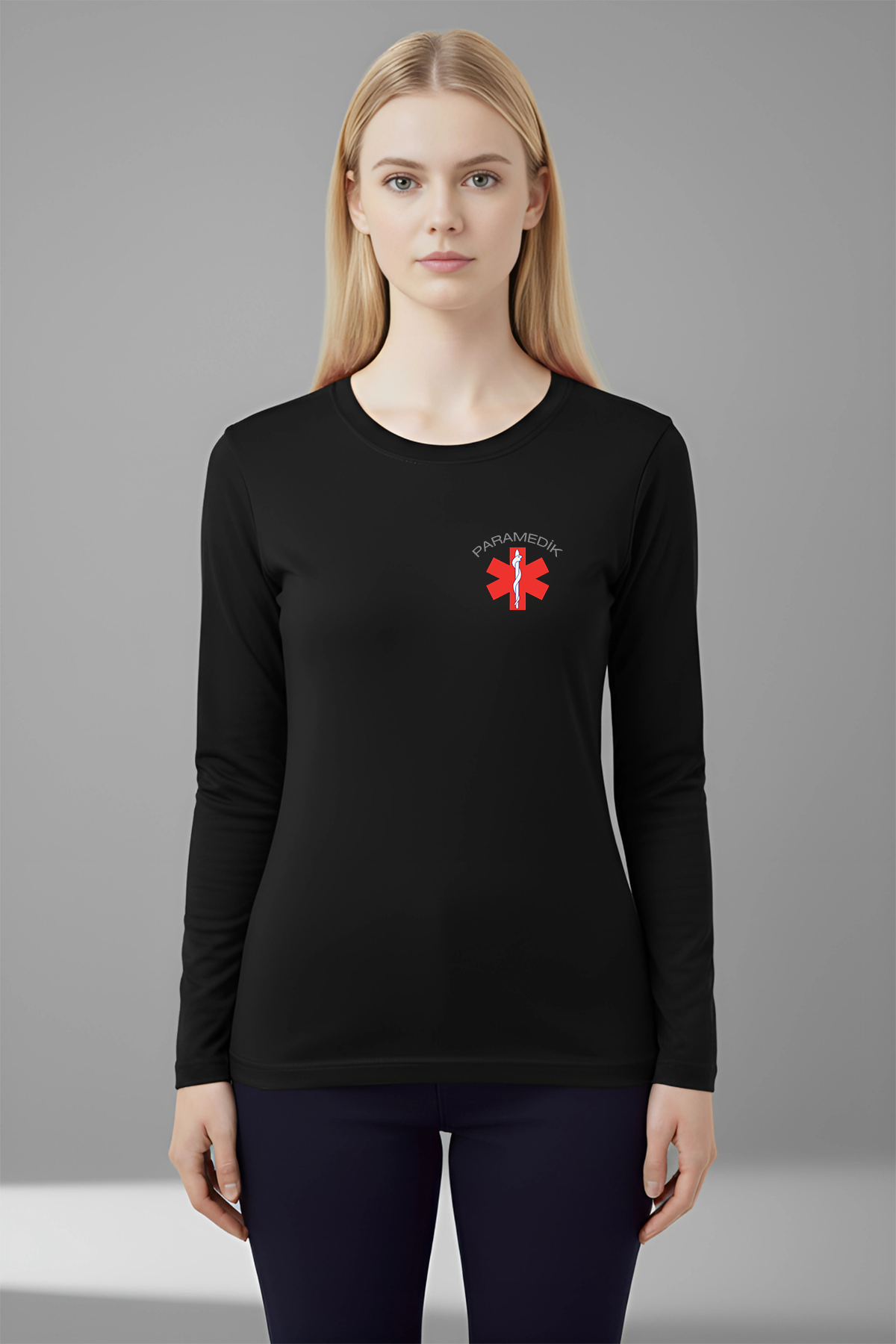 Siyah Paramedik Mevsimlik Kazak Unisex