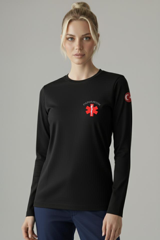 Siyah Paramedik Mevsimlik Kazak Unisex