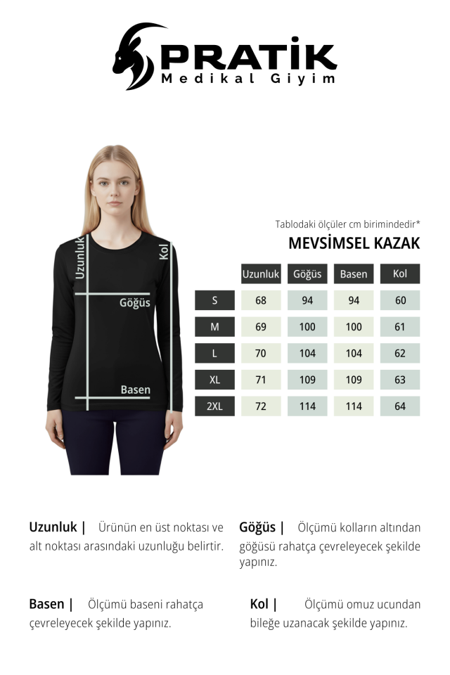 Siyah Paramedik Mevsimlik Kazak Unisex