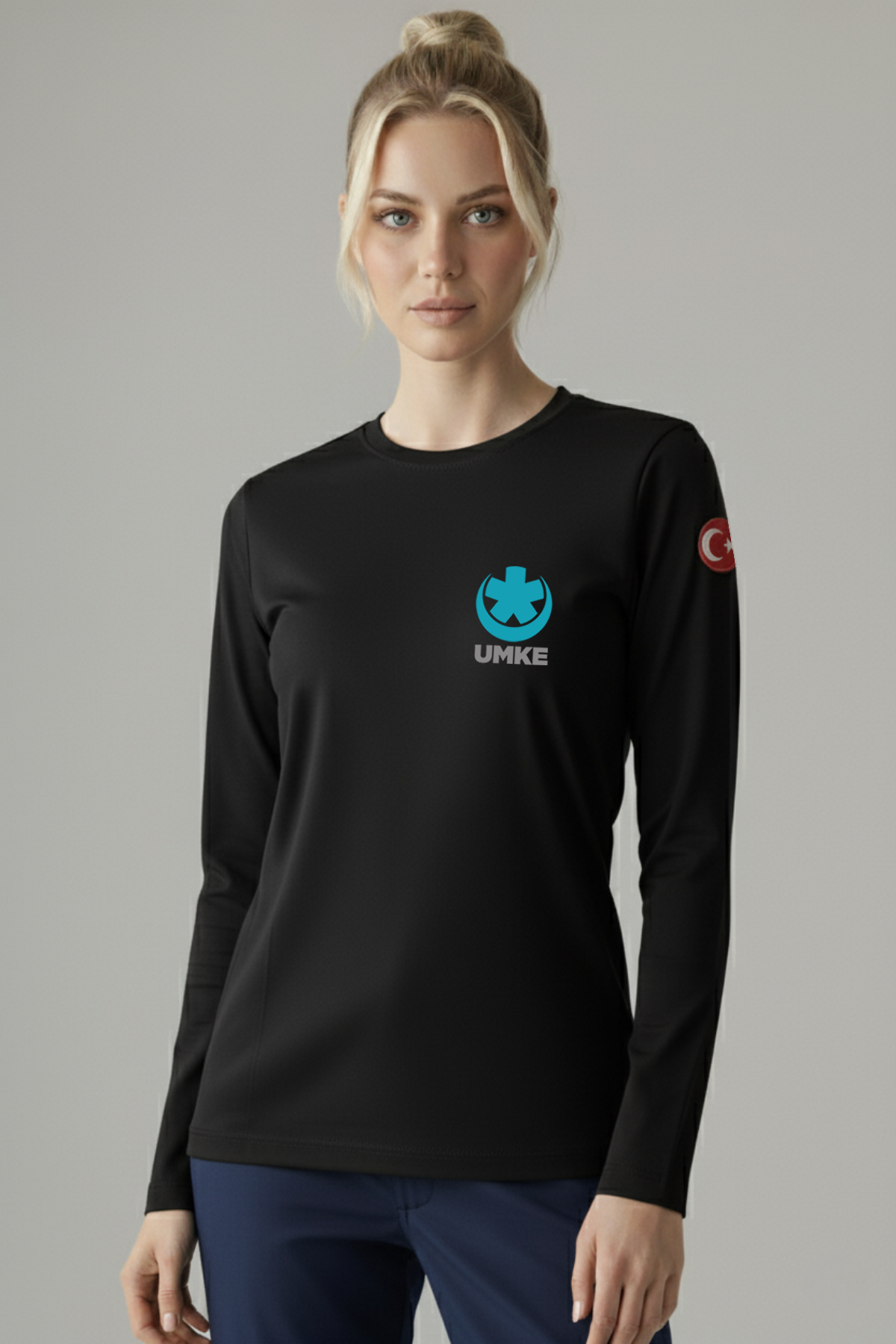 Siyah UMKE Mevsimlik Kazak Unisex