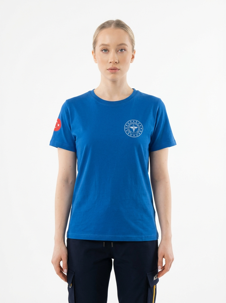 Turkuaz 112 Acil Sağlık Bisiklet Yaka Penye Tişört Unisex