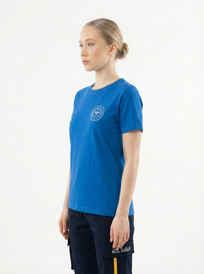 Turkuaz 112 Acil Sağlık Bisiklet Yaka Penye Tişört Unisex