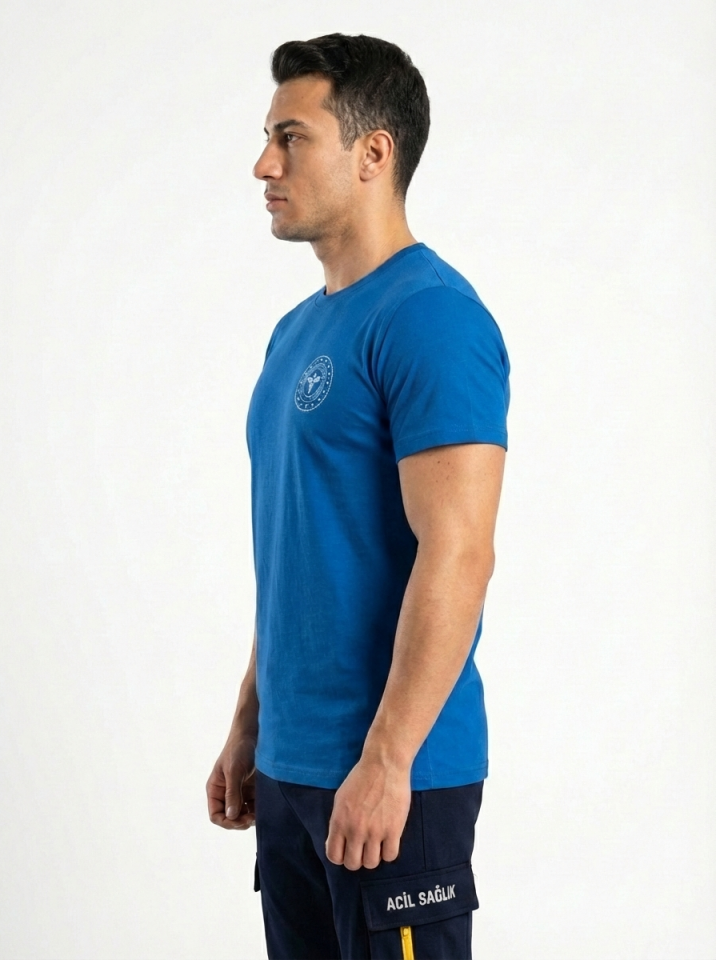 Turkuaz 112 Acil Sağlık Bisiklet Yaka Penye Tişört Unisex