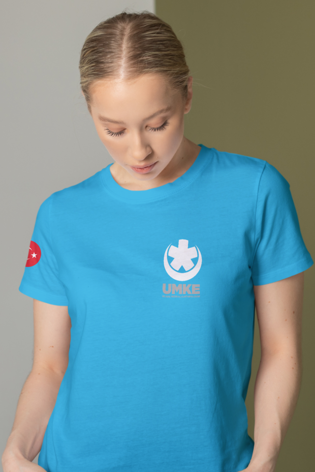 Turkuaz UMKE Bisiklet Yaka Tişört Unisex
