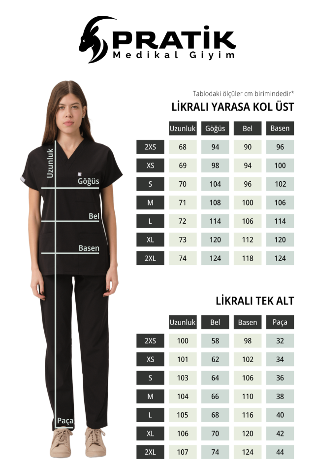 Beyaz Likralı Scrubs Doktor Hemşire Forması Yarasa Kol Takım Unisex S